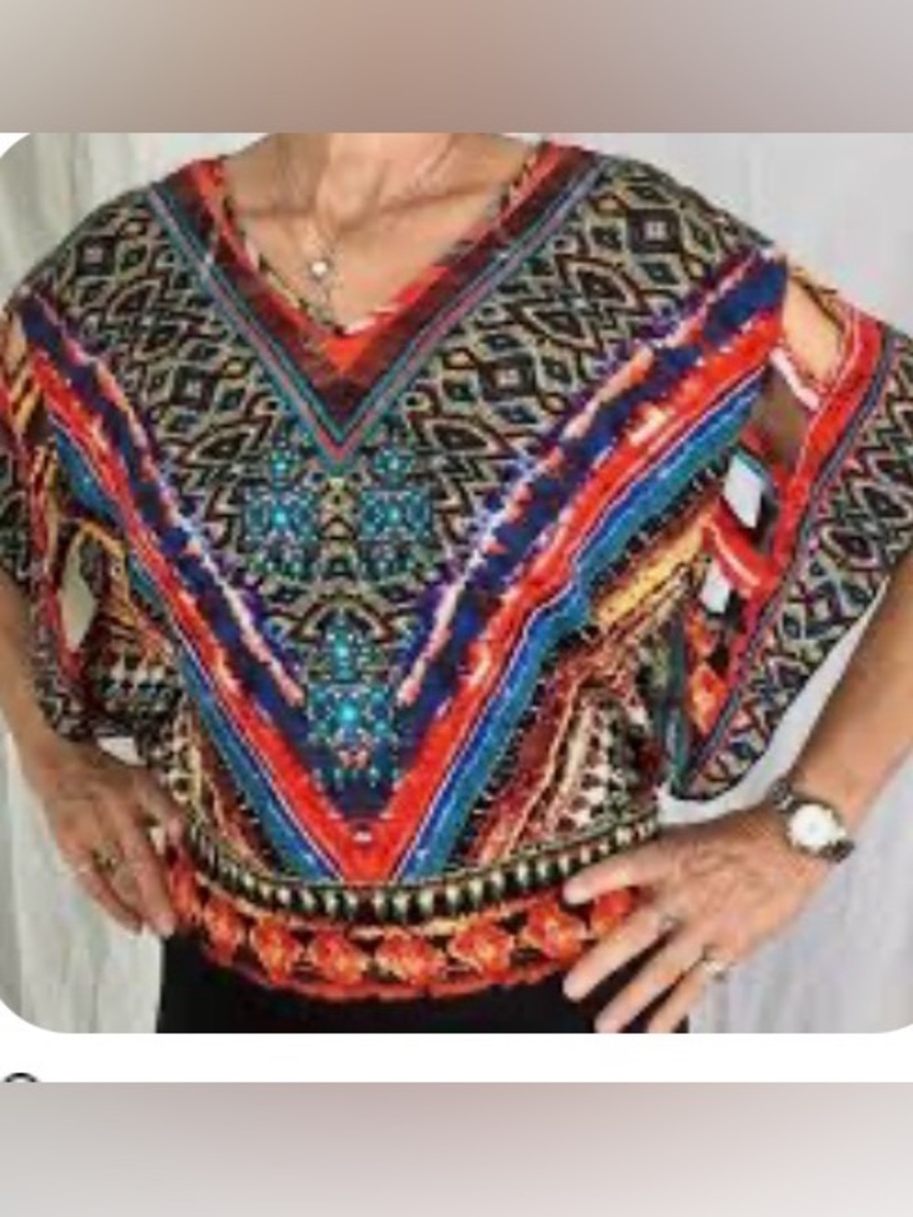 Bohemian Embroidered Kaftan Tunic – Made in Thailand – Size 4
